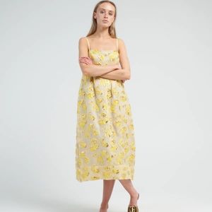 Rachel Comey Metallic Manina Dress Citron Yellow